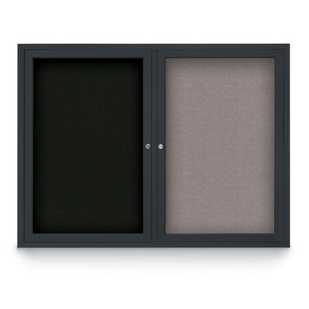 United Visual Products Corkboard, Pumice/Black, 72" X36" UV406-BLACK-PUMICE